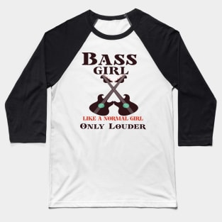 Bassista Regalo Per Donna Ragazza Musicista Chitarra Basso Baseball T-Shirt